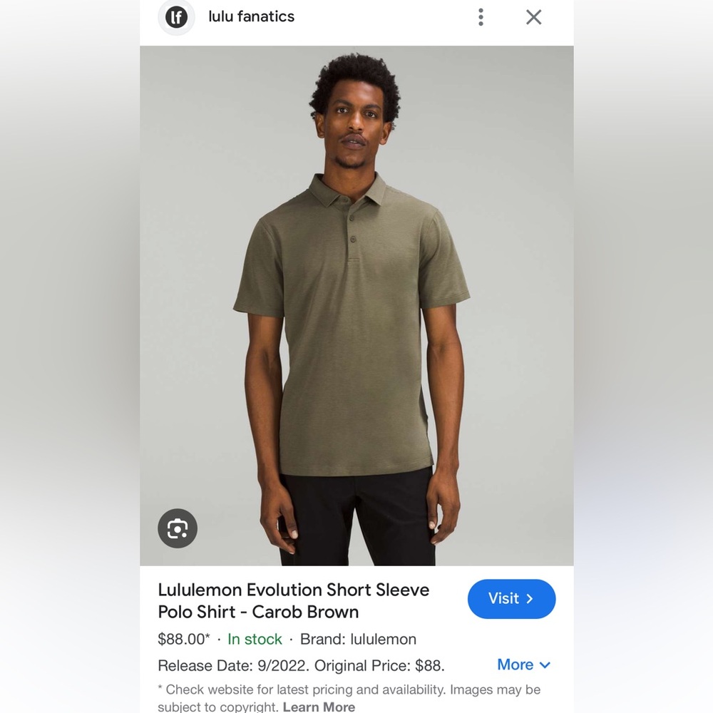 Mens Lululemon Evolution Polo *CABO BROWN*